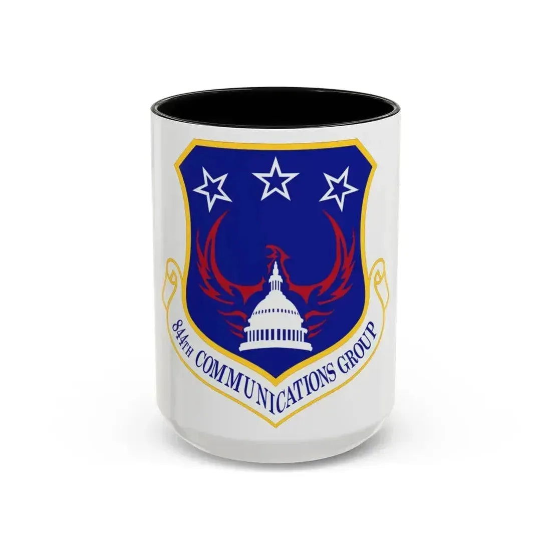 844th Communications Group (U.S. Air Force) Accent Coffee Mug 15oz Black - Go Mug Yourself