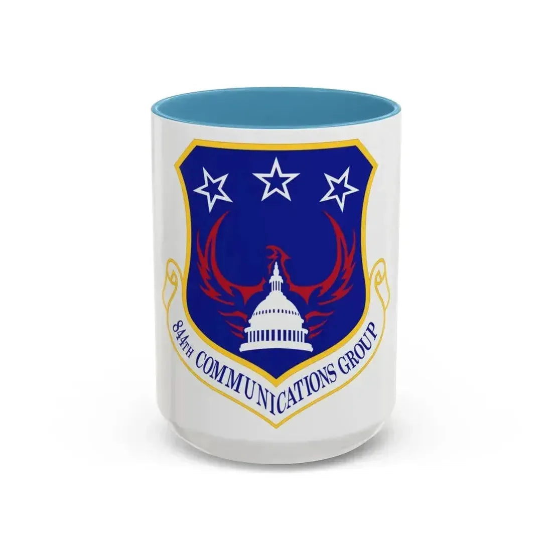 844th Communications Group (U.S. Air Force) Accent Coffee Mug 15oz Light Blue - Go Mug Yourself
