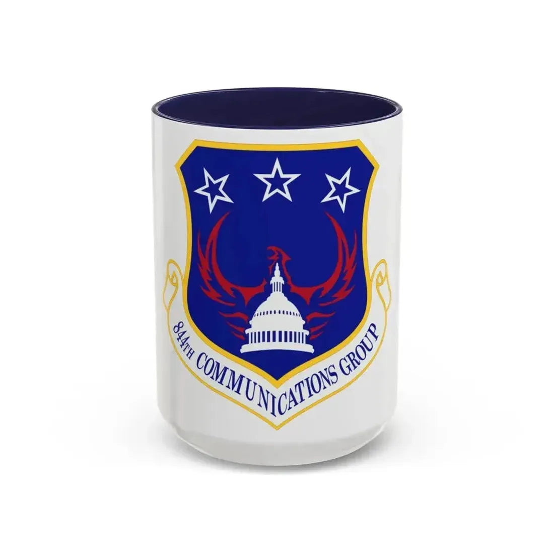 844th Communications Group (U.S. Air Force) Accent Coffee Mug 15oz Navy - Go Mug Yourself