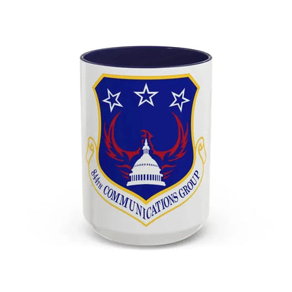 844th Communications Group (U.S. Air Force) Accent Coffee Mug 15oz Navy - Go Mug Yourself