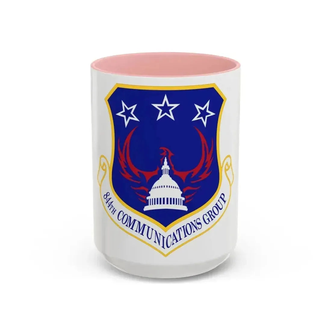 844th Communications Group (U.S. Air Force) Accent Coffee Mug 15oz Pink - Go Mug Yourself