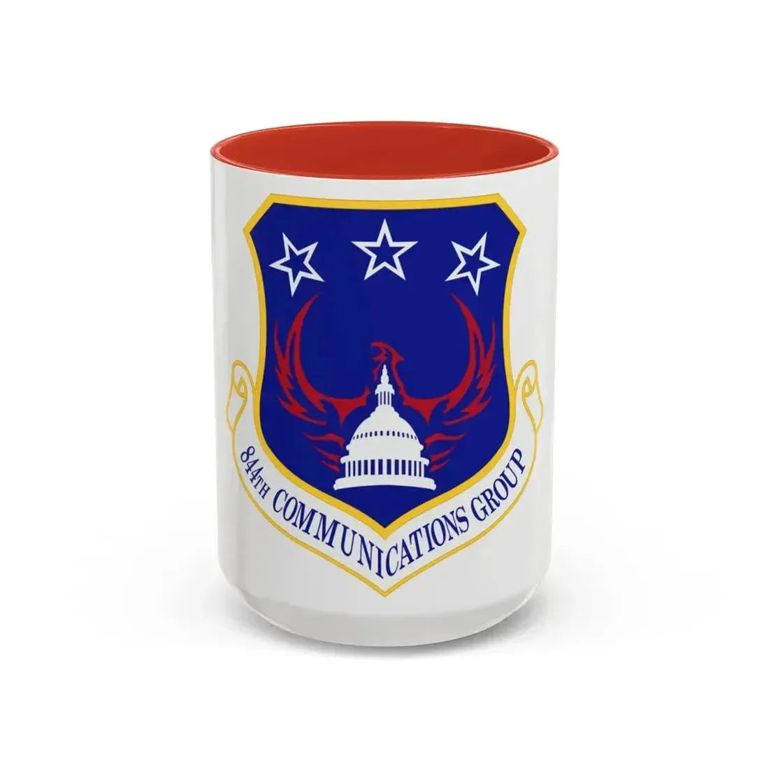 844th Communications Group (U.S. Air Force) Accent Coffee Mug 15oz Red - Go Mug Yourself
