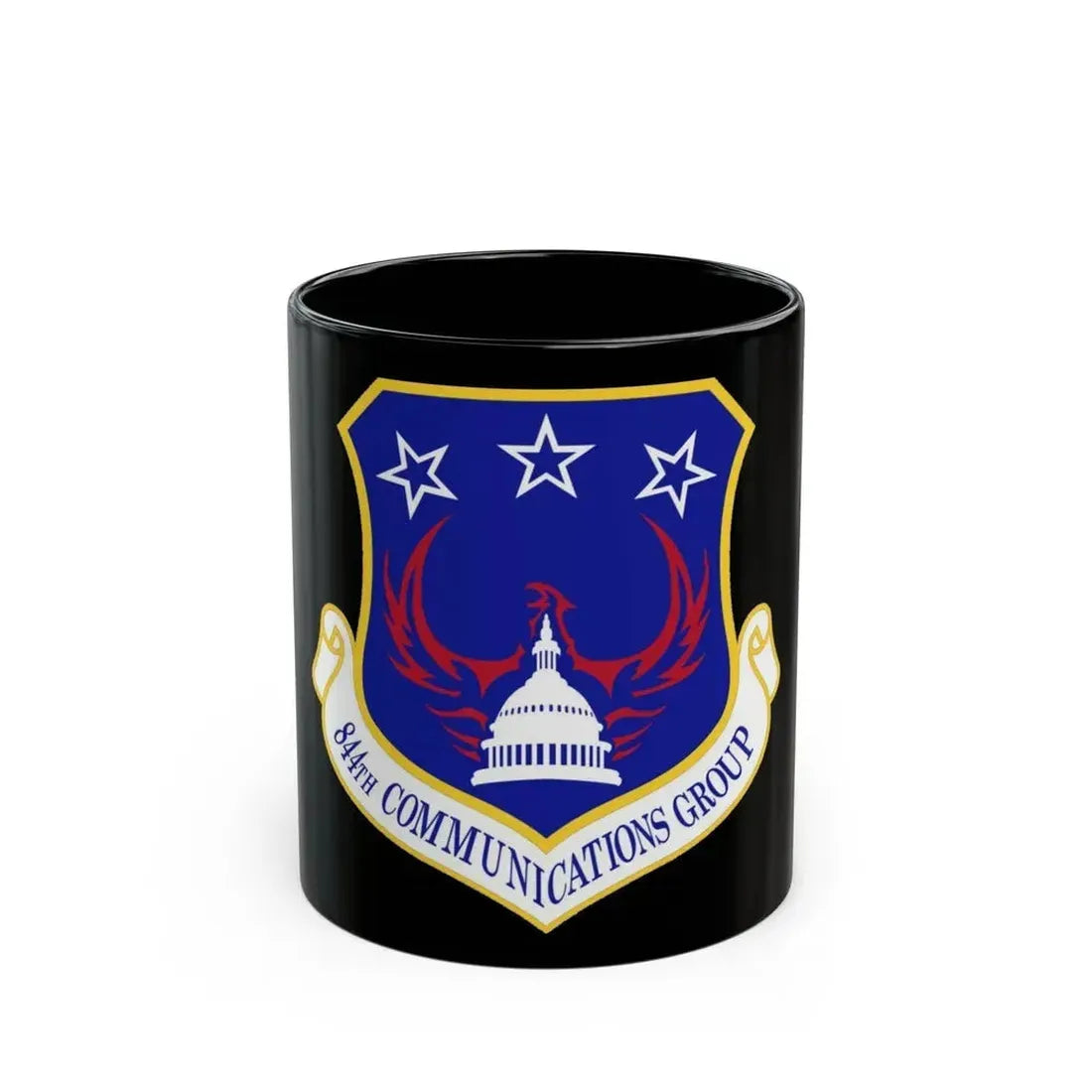 844th Communications Group (U.S. Air Force) Black Coffee Mug 11oz - Go Mug Yourself