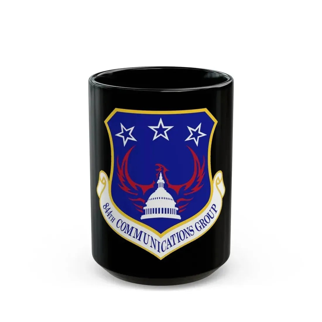 844th Communications Group (U.S. Air Force) Black Coffee Mug 15oz - Go Mug Yourself