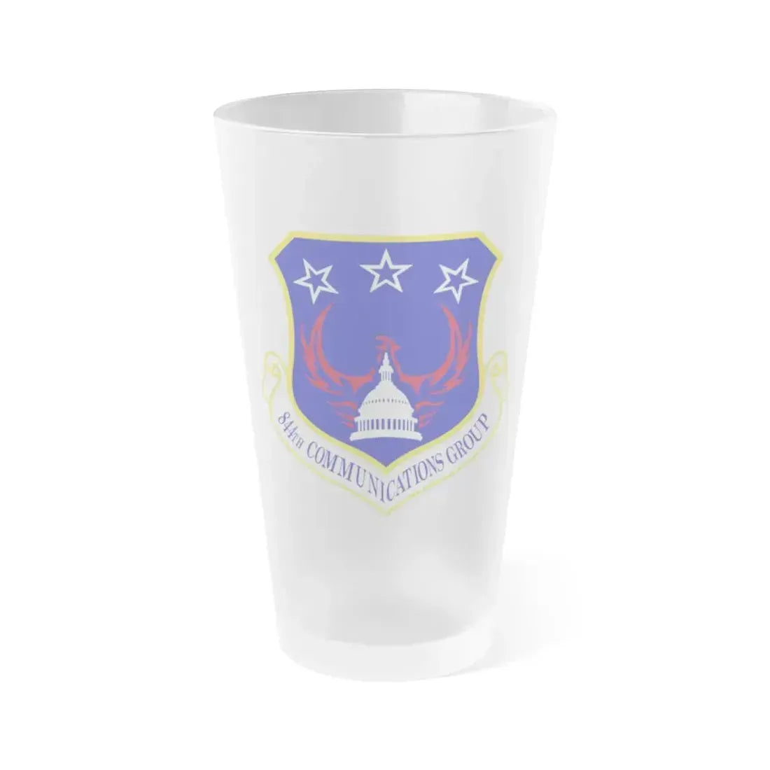 844th Communications Group (U.S. Air Force) Frosted Pint Glass 16oz 16oz Frosted - Go Mug Yourself