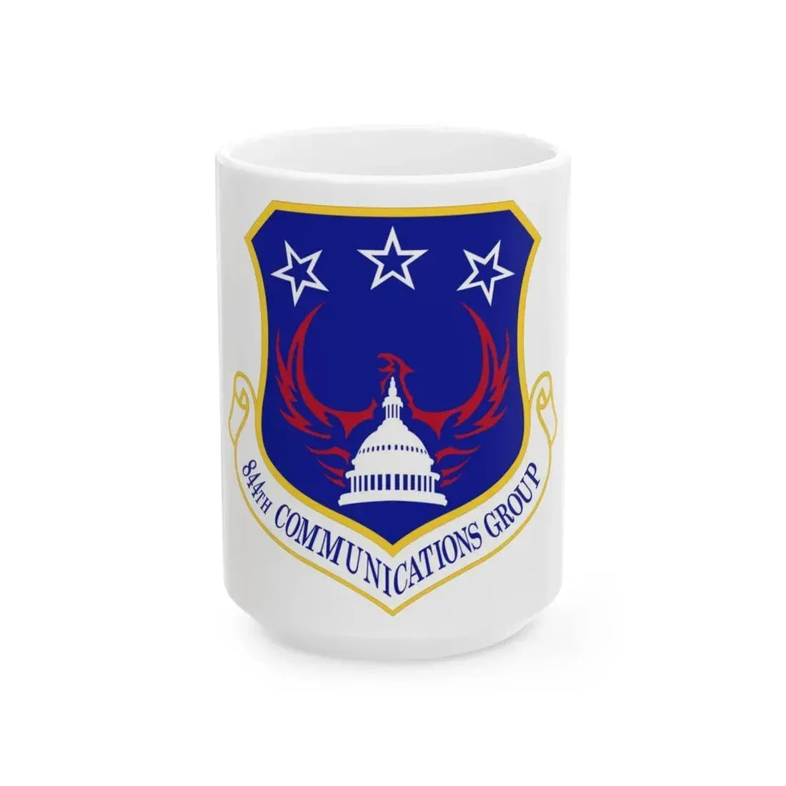 844th Communications Group (U.S. Air Force) White Coffee Mug 15oz - Go Mug Yourself