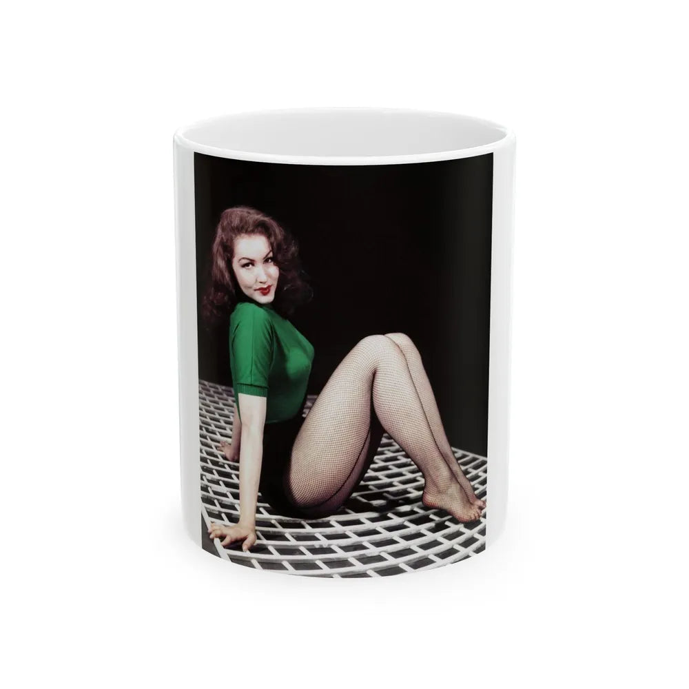 Julie Newmar #81 (Vintage Female Icon) White Coffee Mug-11oz-Go Mug Yourself