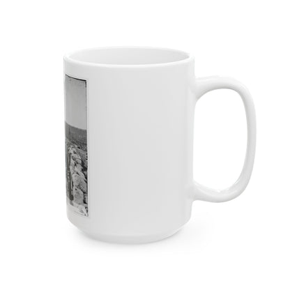 Atlanta, Ga. Federal Soldiers By Gun In Captured Fort (U.S. Civil War) White Coffee Mug
