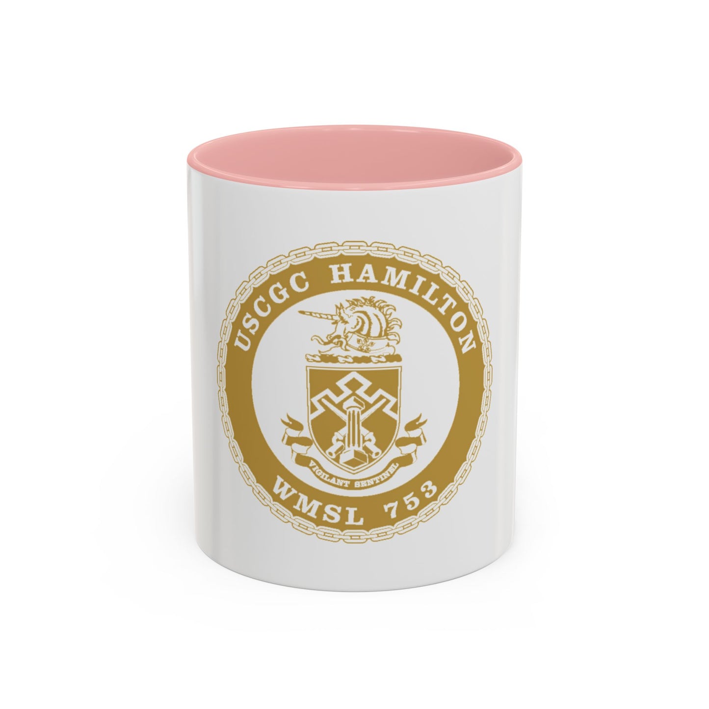 USCGC Hamilton WMSL 753 GOLD (U.S. Coast Guard) Accent Coffee Mug