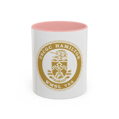 USCGC Hamilton WMSL 753 GOLD (U.S. Coast Guard) Accent Coffee Mug