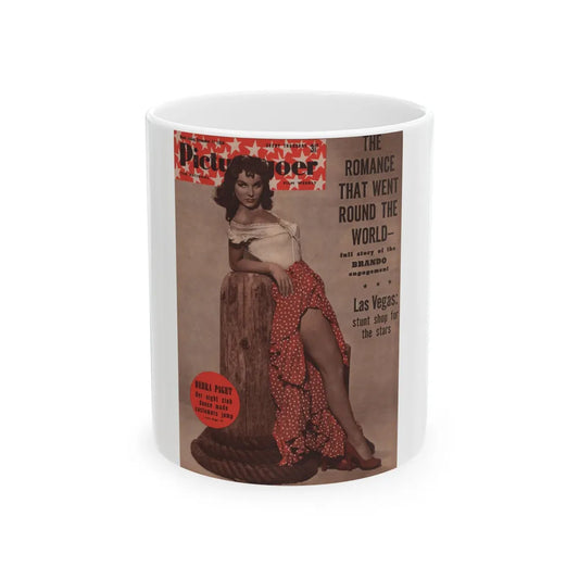 Debra Paget #511 - Debbie Picturegoer 12-11-54 Mag. Cover Promo Pic from ''The Gambler From Natchez'' '54 (Vintage Female Icon) White Coffee Mug-11oz-Go Mug Yourself