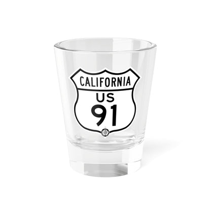 US 91 California 1948 (California) (Road Sign) Shot Glass 1.5oz