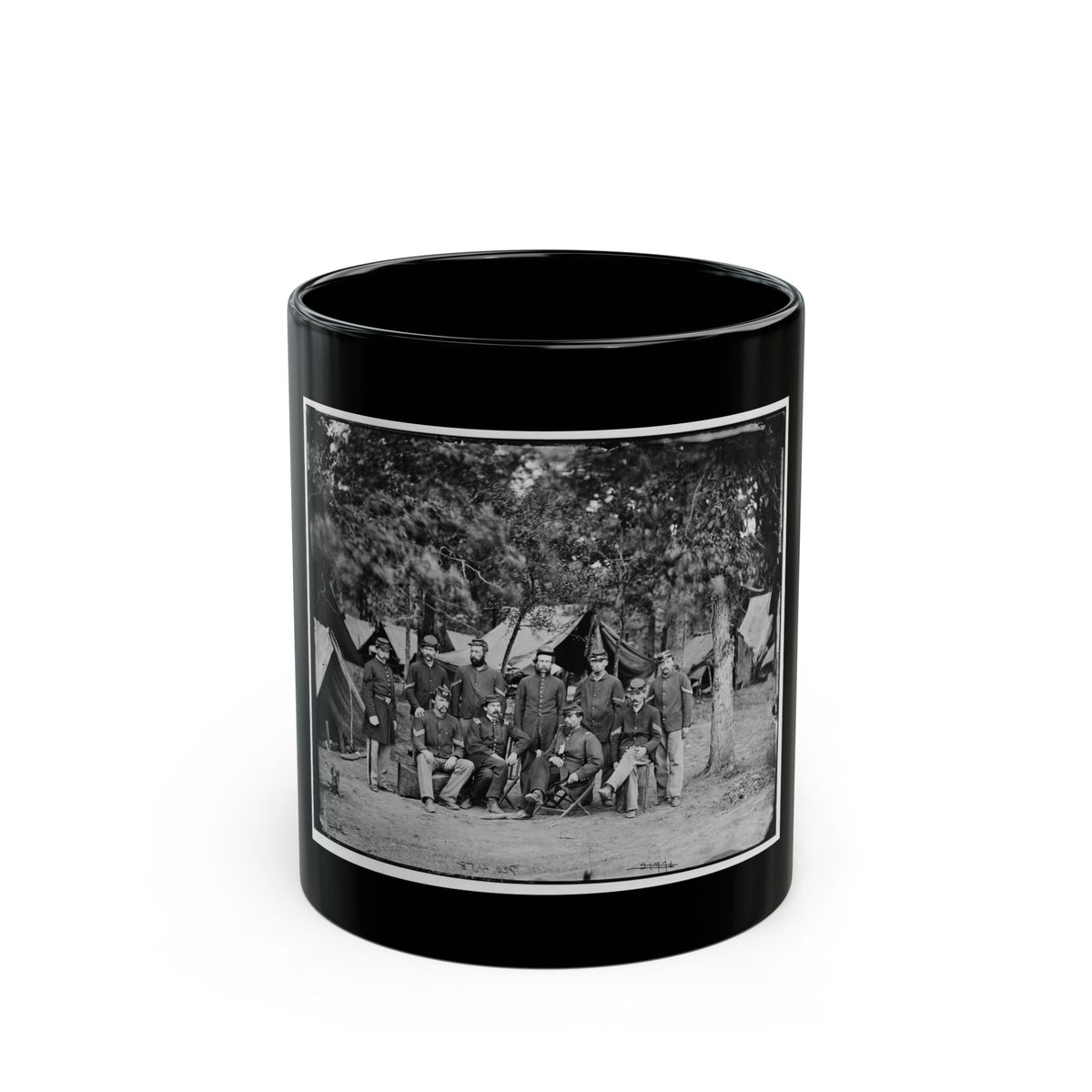 Bealeton, Va. Officers And Noncommissioned Officers Of Co. D, 93d New York Infantry (U.S. Civil War) Black Coffee Mug