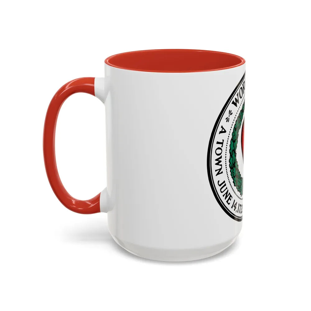 Seal of Worcester Massachusetts - Accent Coffee Mug-Go Mug Yourself