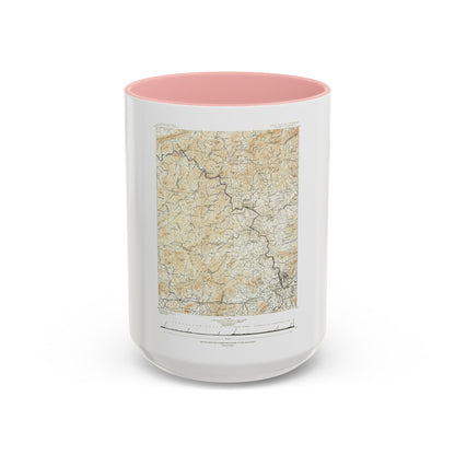 USA - North Carolina, Tennessee (1889) (Map) Accent Coffee Mug