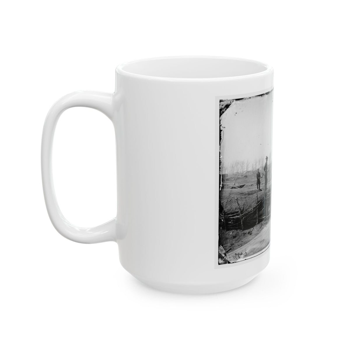 Manassas, Va. Confederate Fortifications, With Federal Soldiers (U.S. Civil War) White Coffee Mug