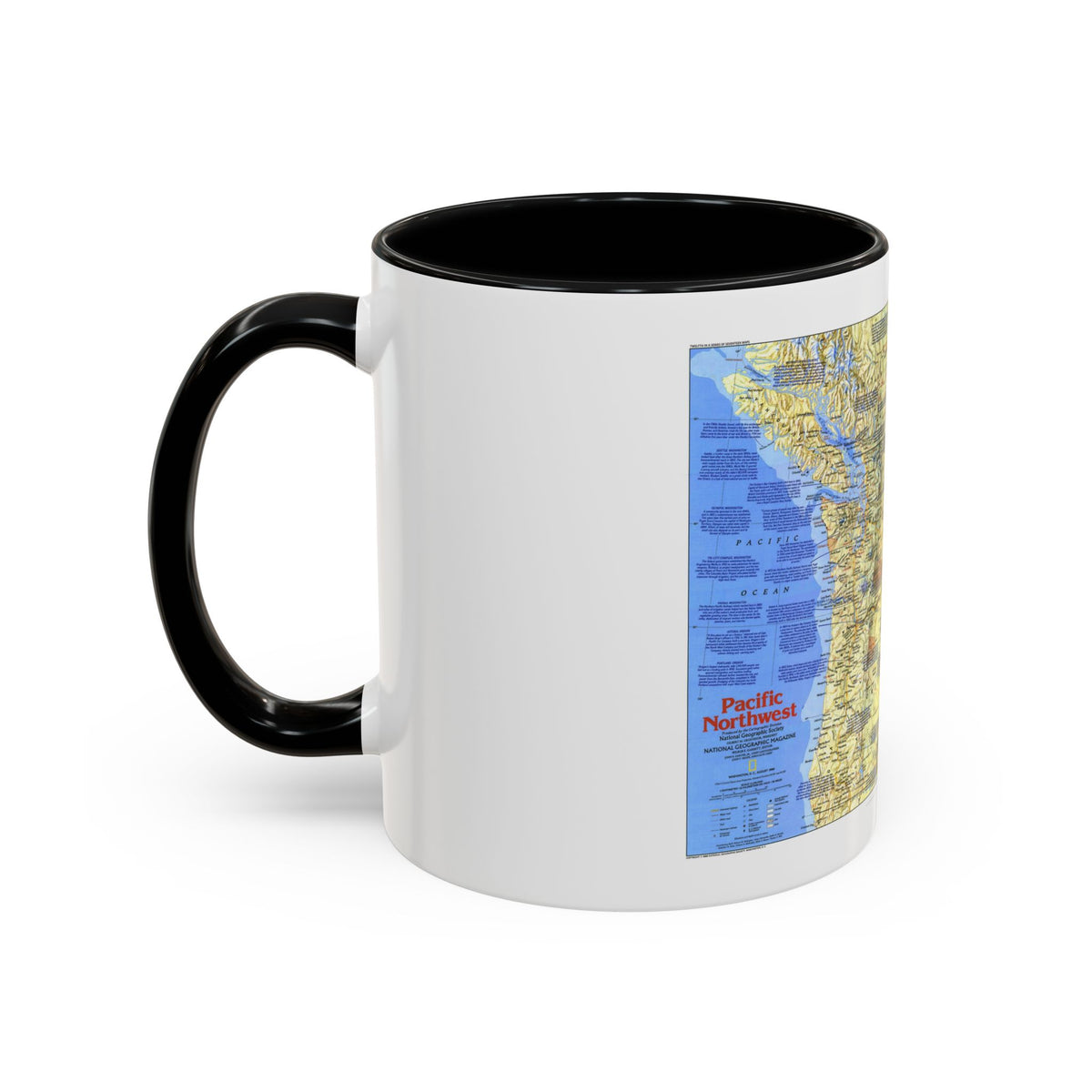 USA - Pacific Northwest 1 (1986) (Map) Accent Coffee Mug