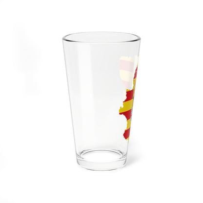Flag map of Aragon (Spain) Pint Glass 16oz