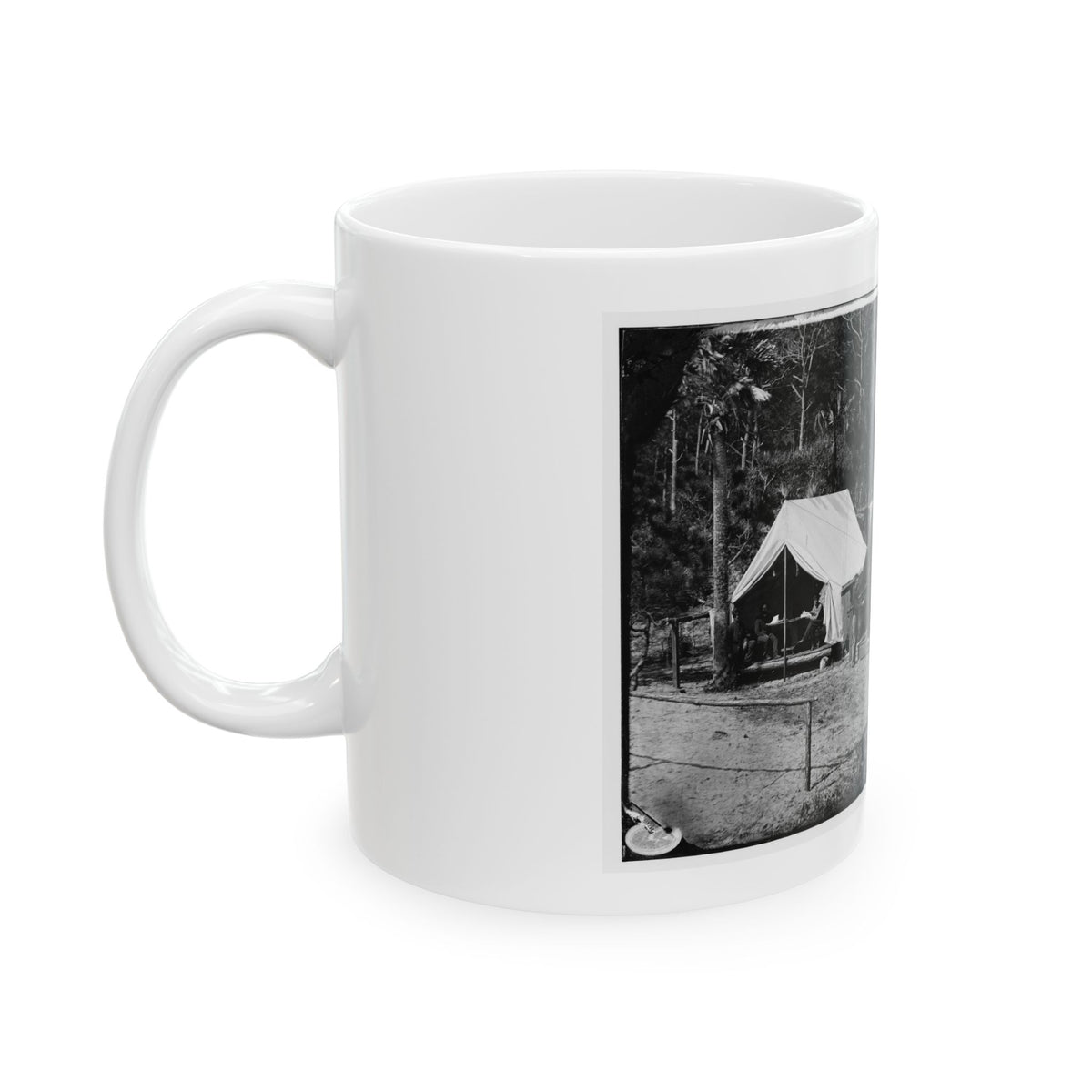 Morris Island, South Carolina. General Quincy A. Gillmore In Front Of His Tent 001 (U.S. Civil War) White Coffee Mug