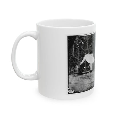 Morris Island, South Carolina. General Quincy A. Gillmore In Front Of His Tent 001 (U.S. Civil War) White Coffee Mug