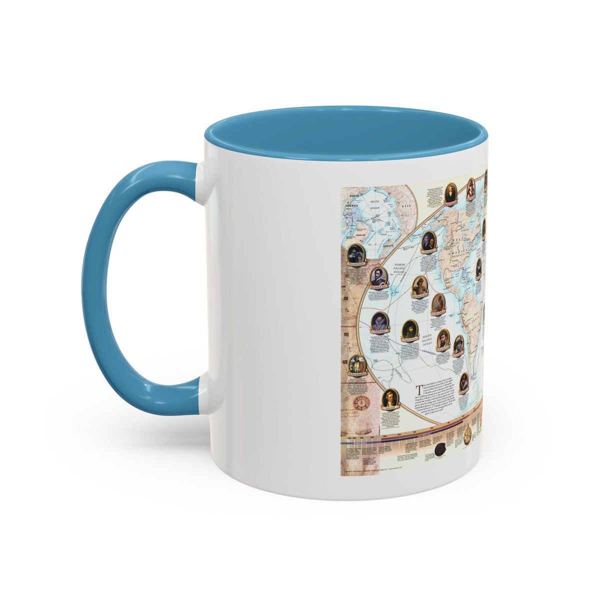 World Map - Explorers (1998) (Map) Accent Coffee Mug