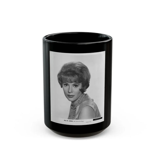 Jill St. John #212 (Vintage Female Icon) Black Coffee Mug-15oz-Go Mug Yourself