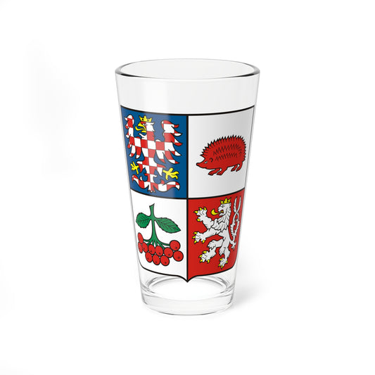 CZE Kraj Wysoczyzna COA (Czech Republic) (Coat of Arms) Pint Glass 16oz