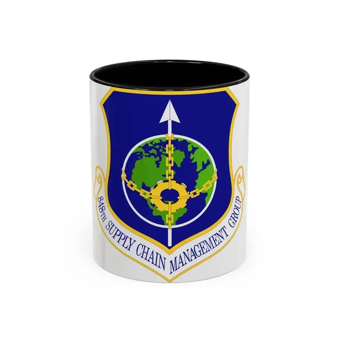848 Supply Chain Management Group AFMC (U.S. Air Force) Accent Coffee Mug 11oz Black - Go Mug Yourself