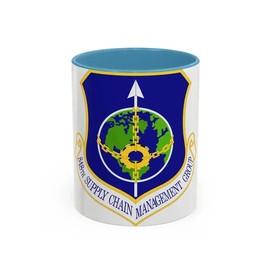 848 Supply Chain Management Group AFMC (U.S. Air Force) Accent Coffee Mug 11oz Light Blue - Go Mug Yourself