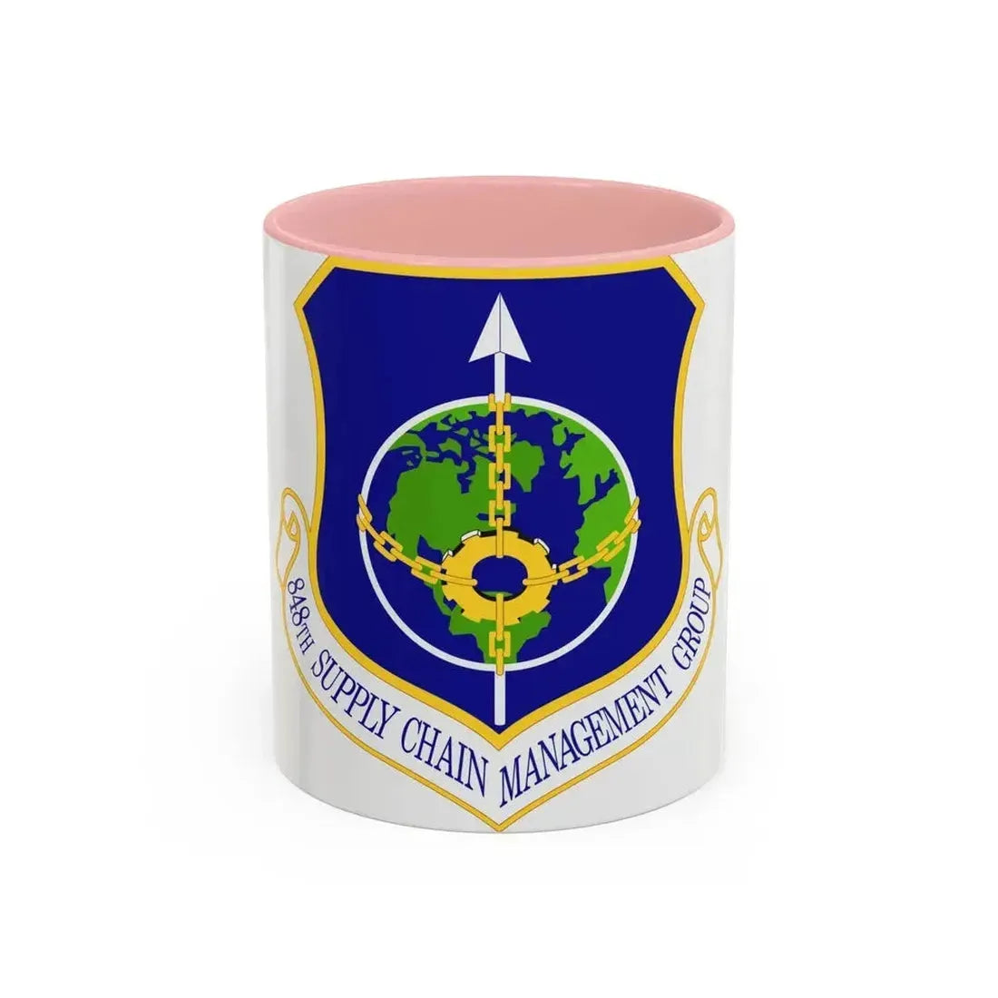 848 Supply Chain Management Group AFMC (U.S. Air Force) Accent Coffee Mug 11oz Pink - Go Mug Yourself