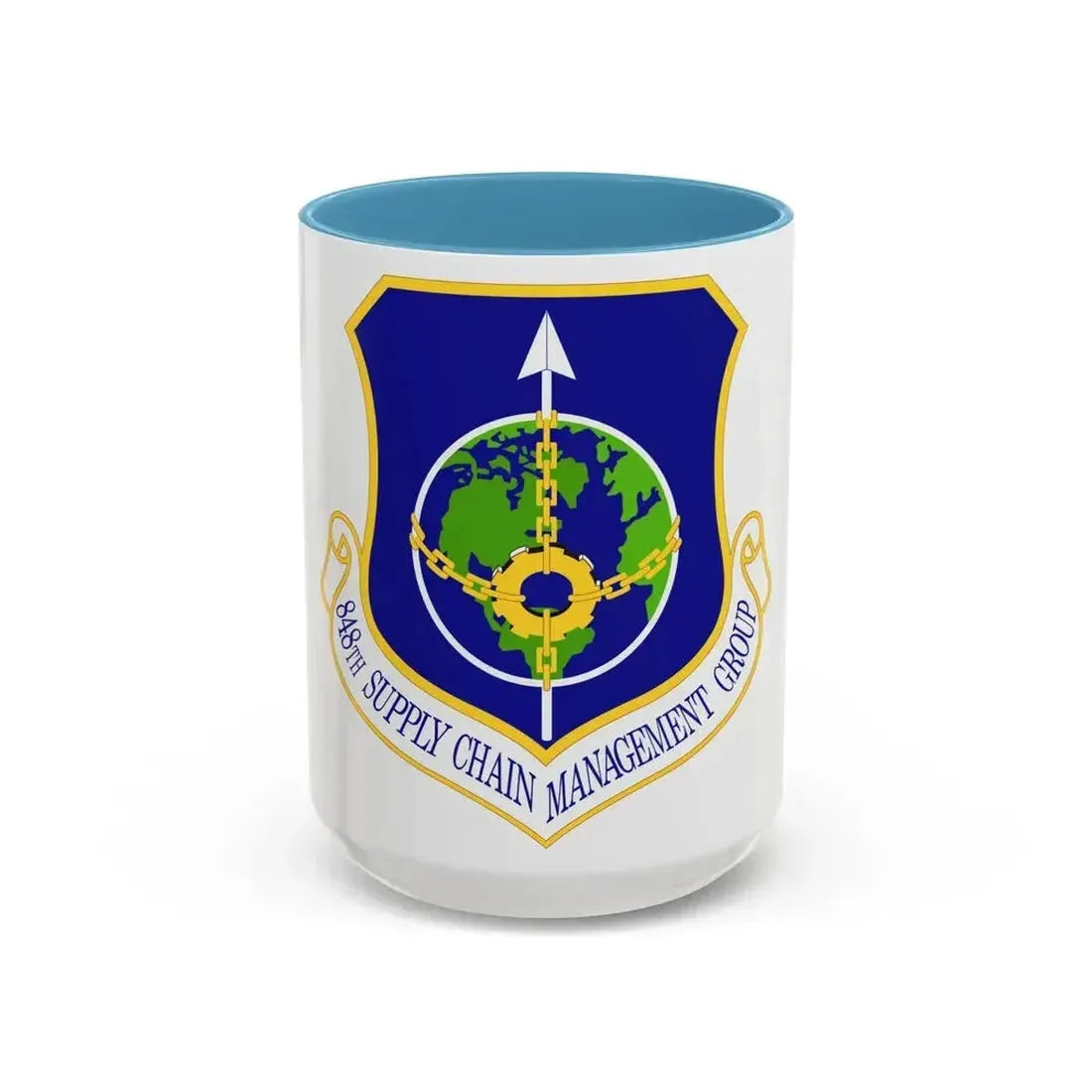 848 Supply Chain Management Group AFMC (U.S. Air Force) Accent Coffee Mug 15oz Light Blue - Go Mug Yourself