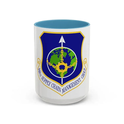 848 Supply Chain Management Group AFMC (U.S. Air Force) Accent Coffee Mug 15oz Light Blue - Go Mug Yourself
