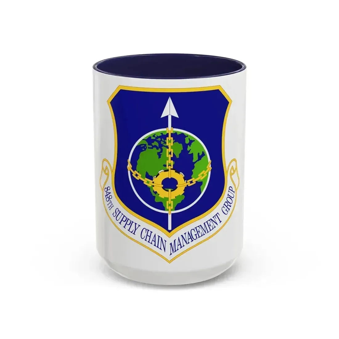 848 Supply Chain Management Group AFMC (U.S. Air Force) Accent Coffee Mug 15oz Navy - Go Mug Yourself