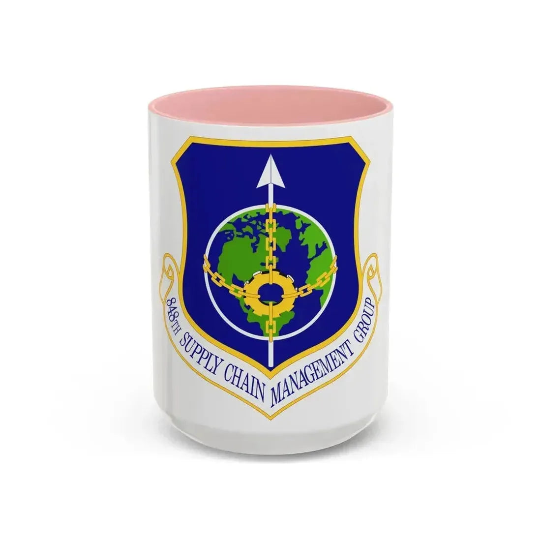 848 Supply Chain Management Group AFMC (U.S. Air Force) Accent Coffee Mug 15oz Pink - Go Mug Yourself