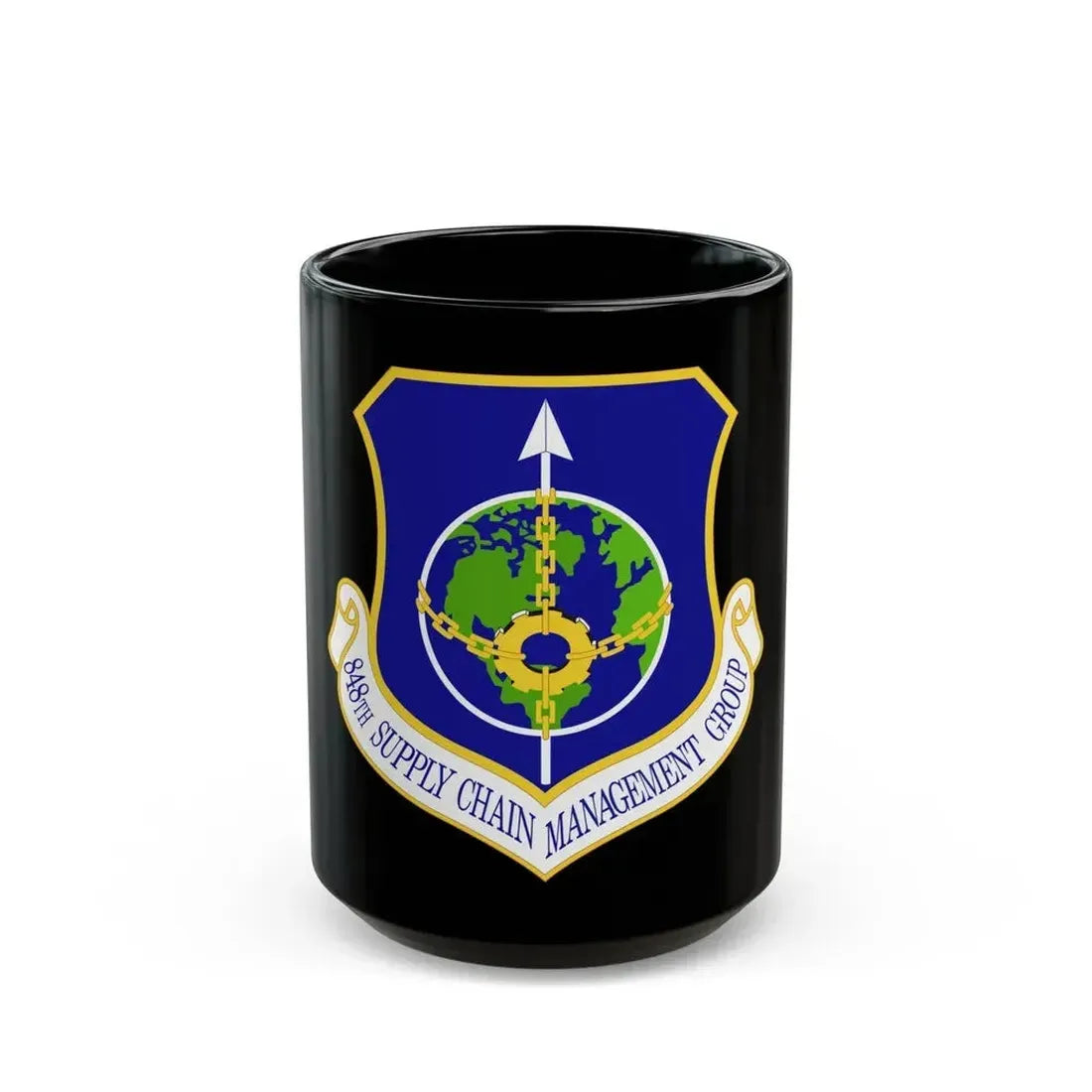 848 Supply Chain Management Group AFMC (U.S. Air Force) Black Coffee Mug 15oz - Go Mug Yourself