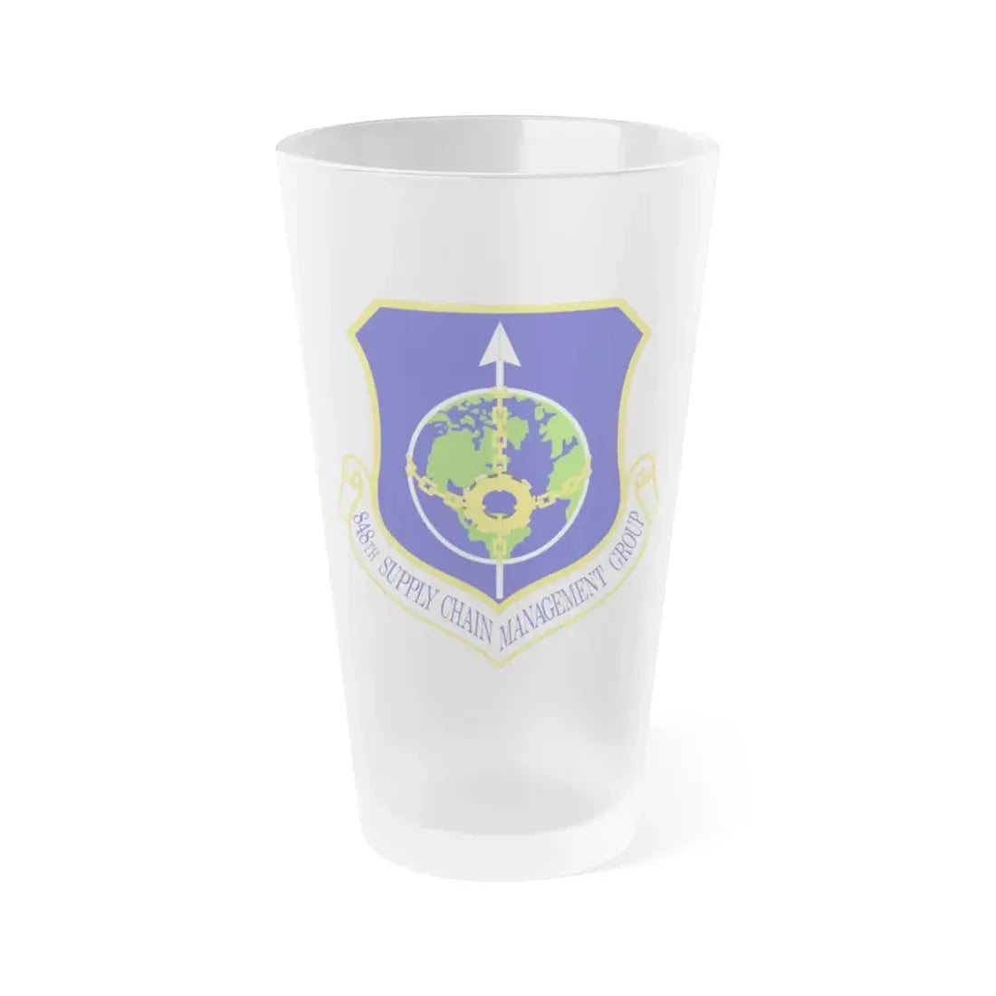 848 Supply Chain Management Group AFMC (U.S. Air Force) Frosted Pint Glass 16oz 16oz Frosted - Go Mug Yourself
