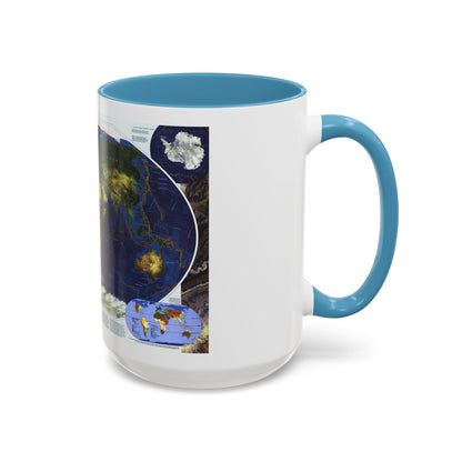 World Map - Physical Earth 1 (1998) (Map) Accent Coffee Mug