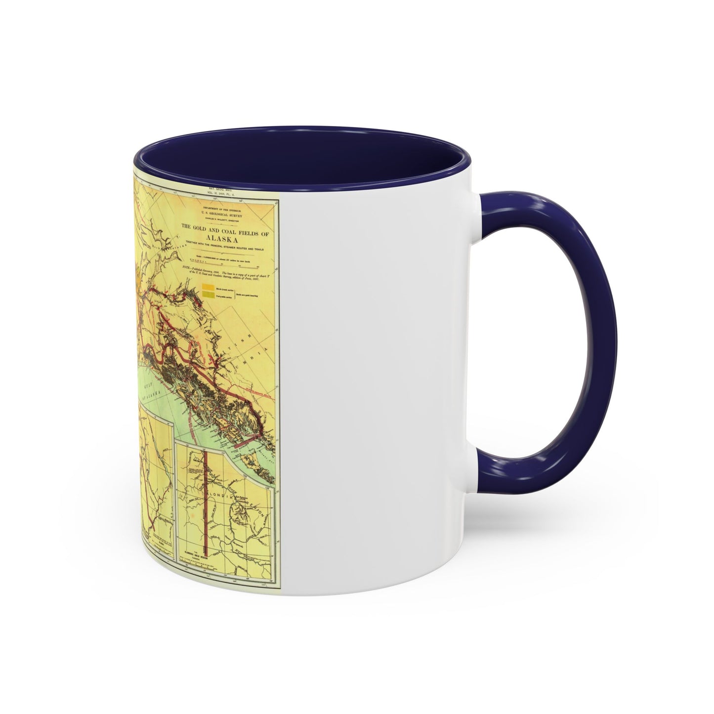 Alaska - The Gold & Coal Fields (1898) (Map) Accent Coffee Mug