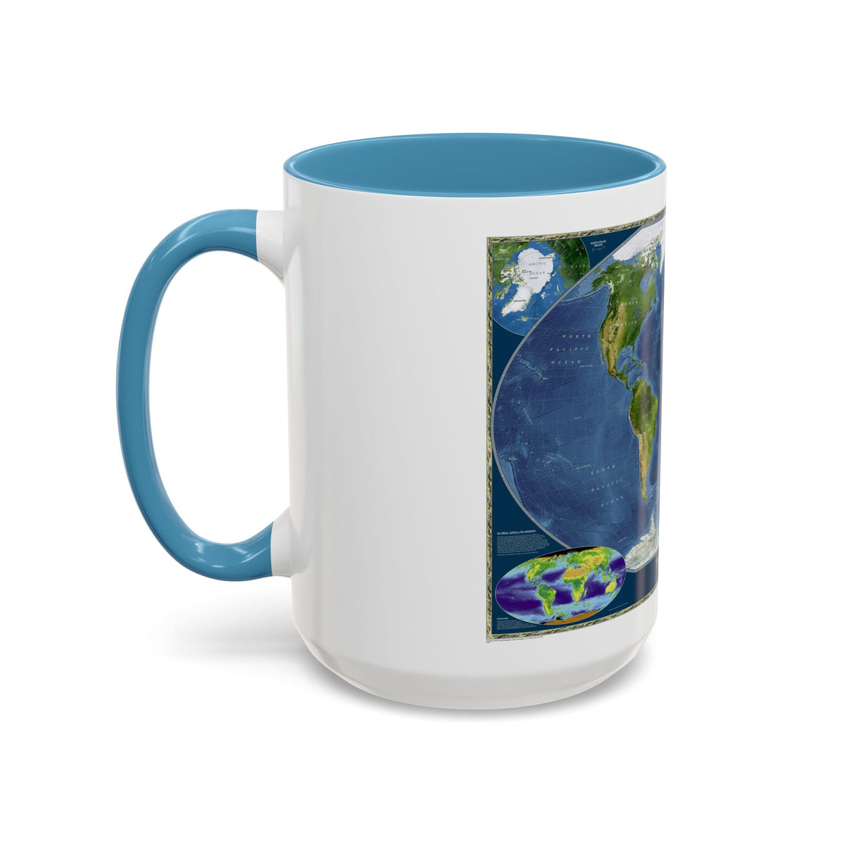 World Map - Satellite (2001) (Map) Accent Coffee Mug