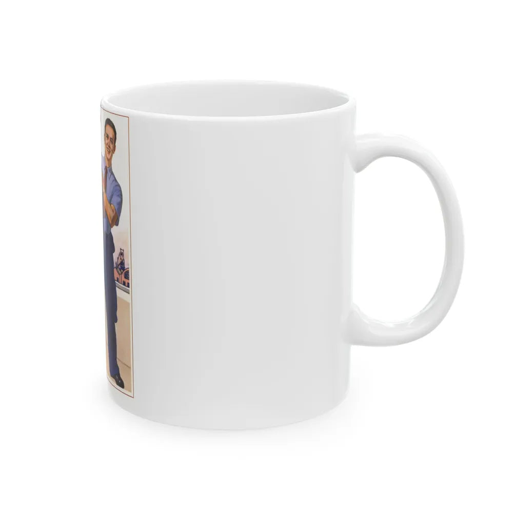 Soviet Era Poster 594 - White Coffee Mug-Go Mug Yourself