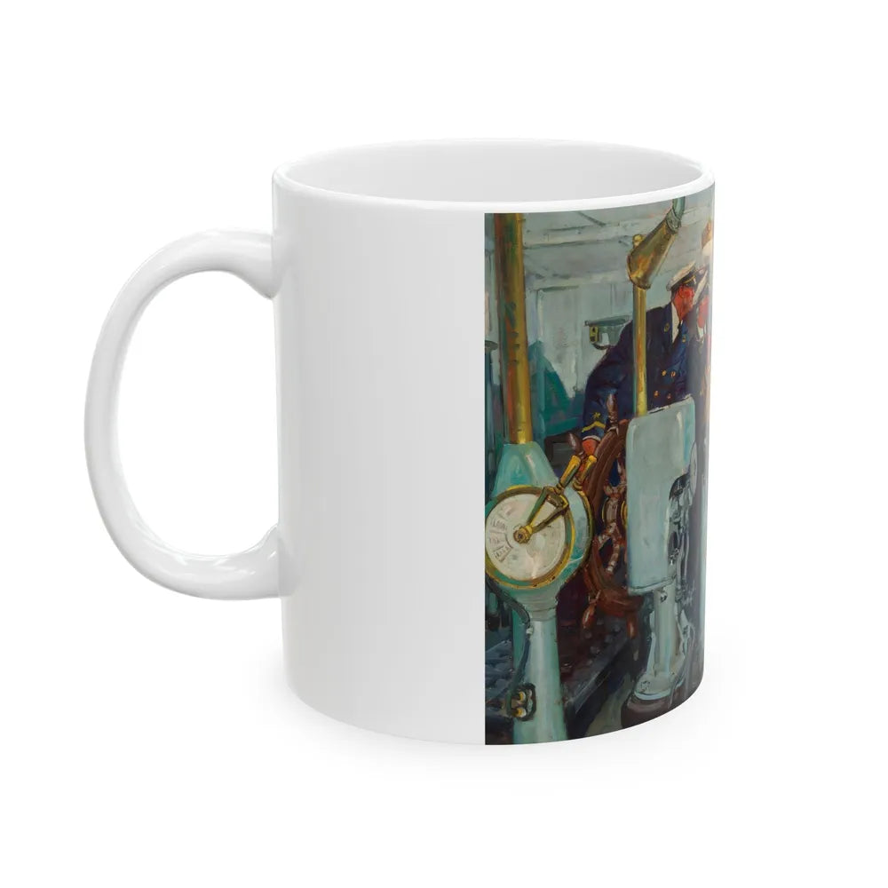 Confrontation at Sea, magazine story illustration, 1942 - White Coffee Mug-Go Mug Yourself