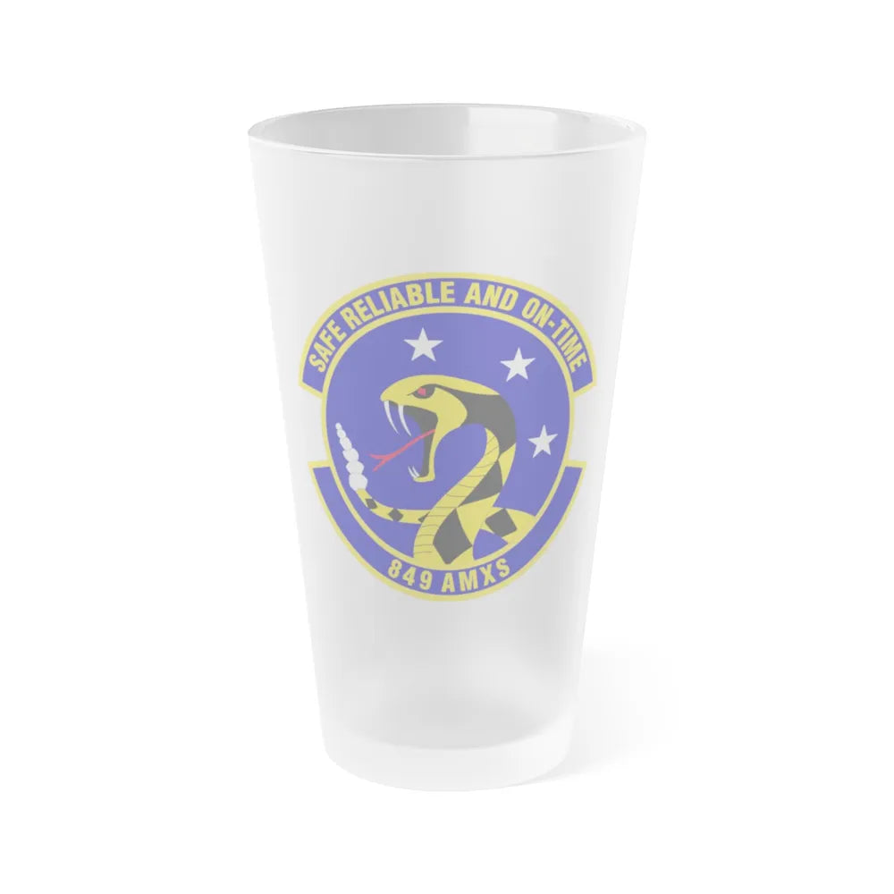 849 Aircraft Maintenance SquadronACC (U.S. Air Force) Frosted Pint Glass 16oz-16oz-Frosted-Go Mug Yourself