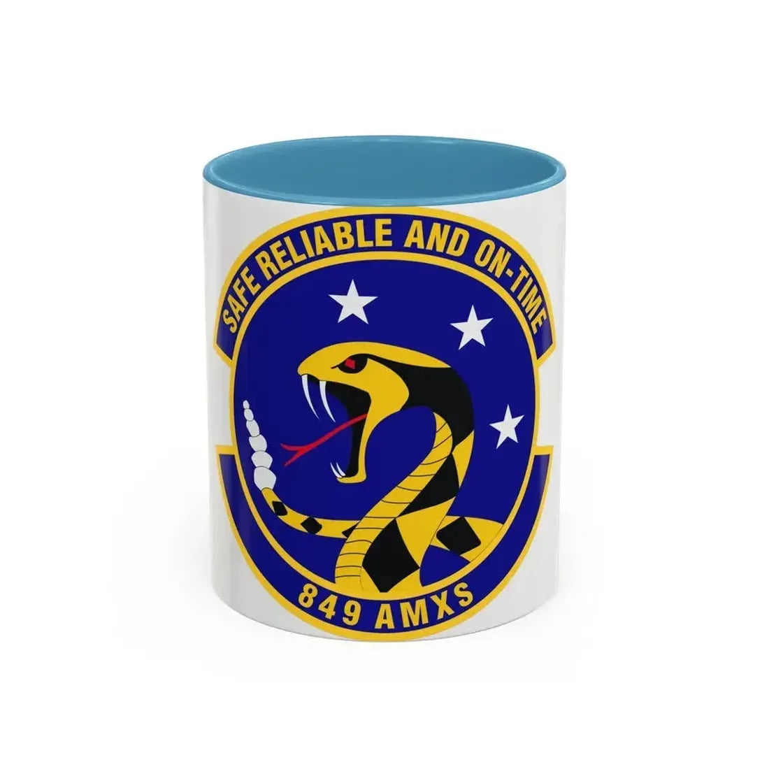 849 Aircraft Maintenance SquadronACC (U.S. Air Force) Accent Coffee Mug 11oz Light Blue - Go Mug Yourself