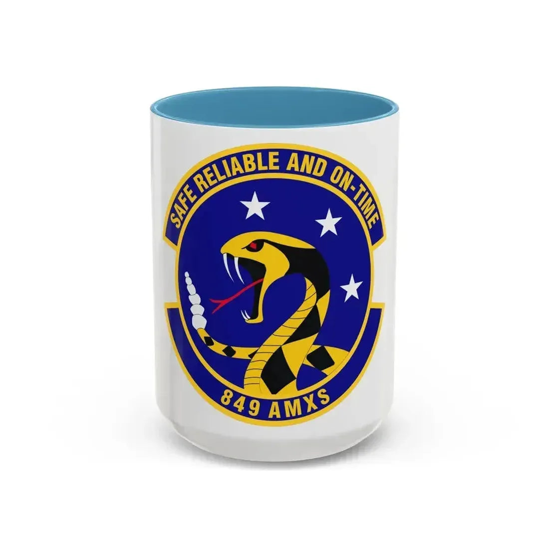 849 Aircraft Maintenance SquadronACC (U.S. Air Force) Accent Coffee Mug 15oz Light Blue - Go Mug Yourself