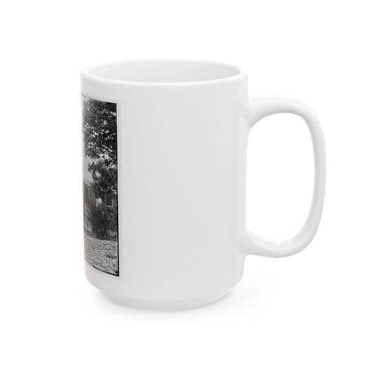 White House Landing, Va., Vicinity. St. Peter's Church, With Federal Soldiers (U.S. Civil War) White Coffee Mug