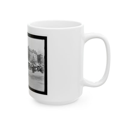 A Full Brass Band Composed Of Women, Heading One Of The Posts From The Dept. Of Pa. (U.S. Civil War) White Coffee Mug
