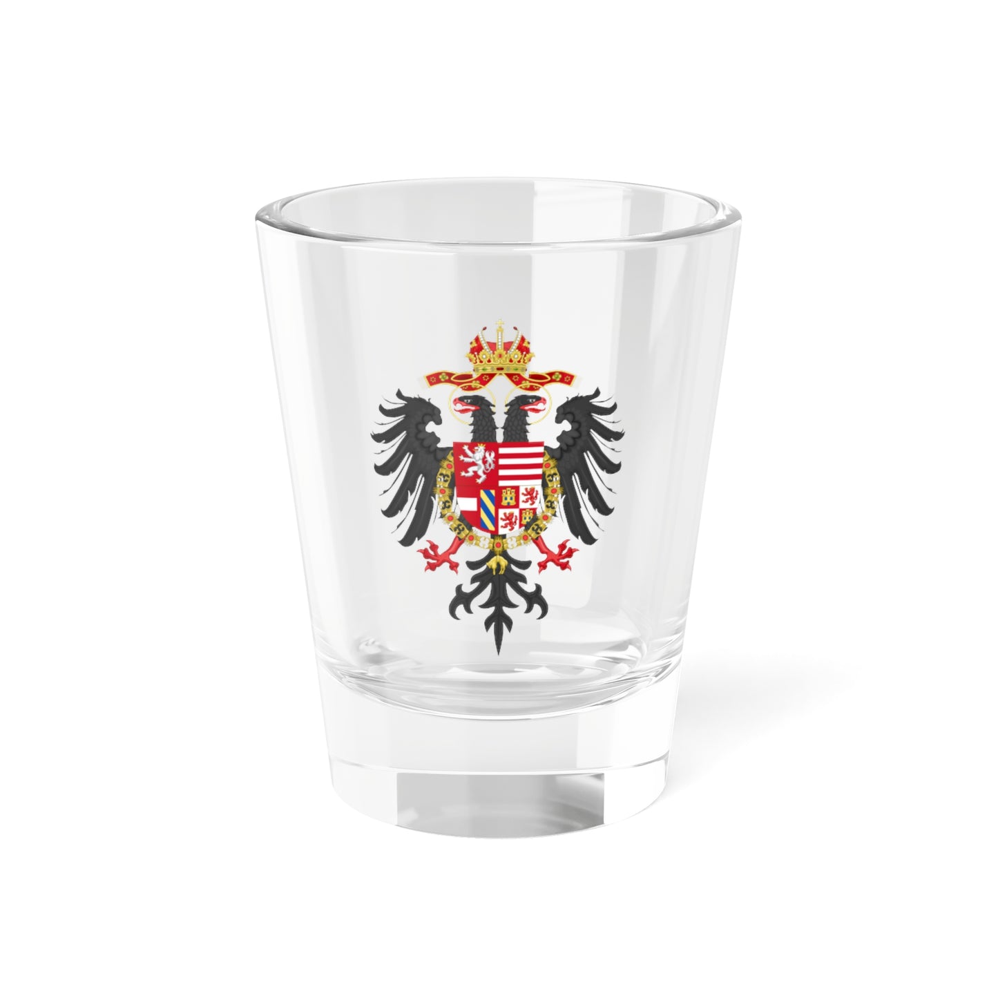 Middle Coat of Arms of Rudolf II Matthias and Ferdinand II Holy Roman Emperors (Germany) (Coat of Arms) Shot Glass 1.5oz