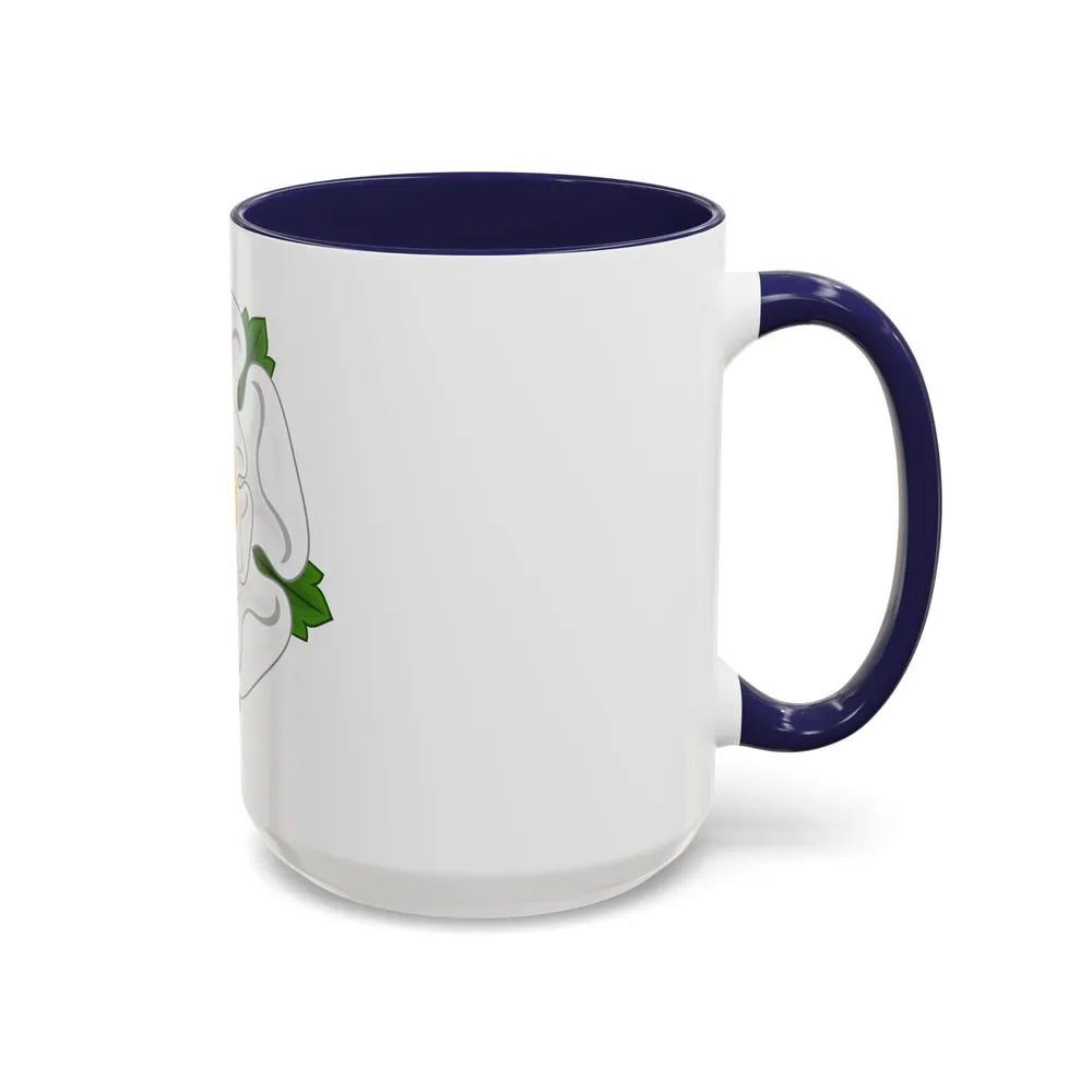 White Rose Badge of York - Accent Coffee Mug-Go Mug Yourself