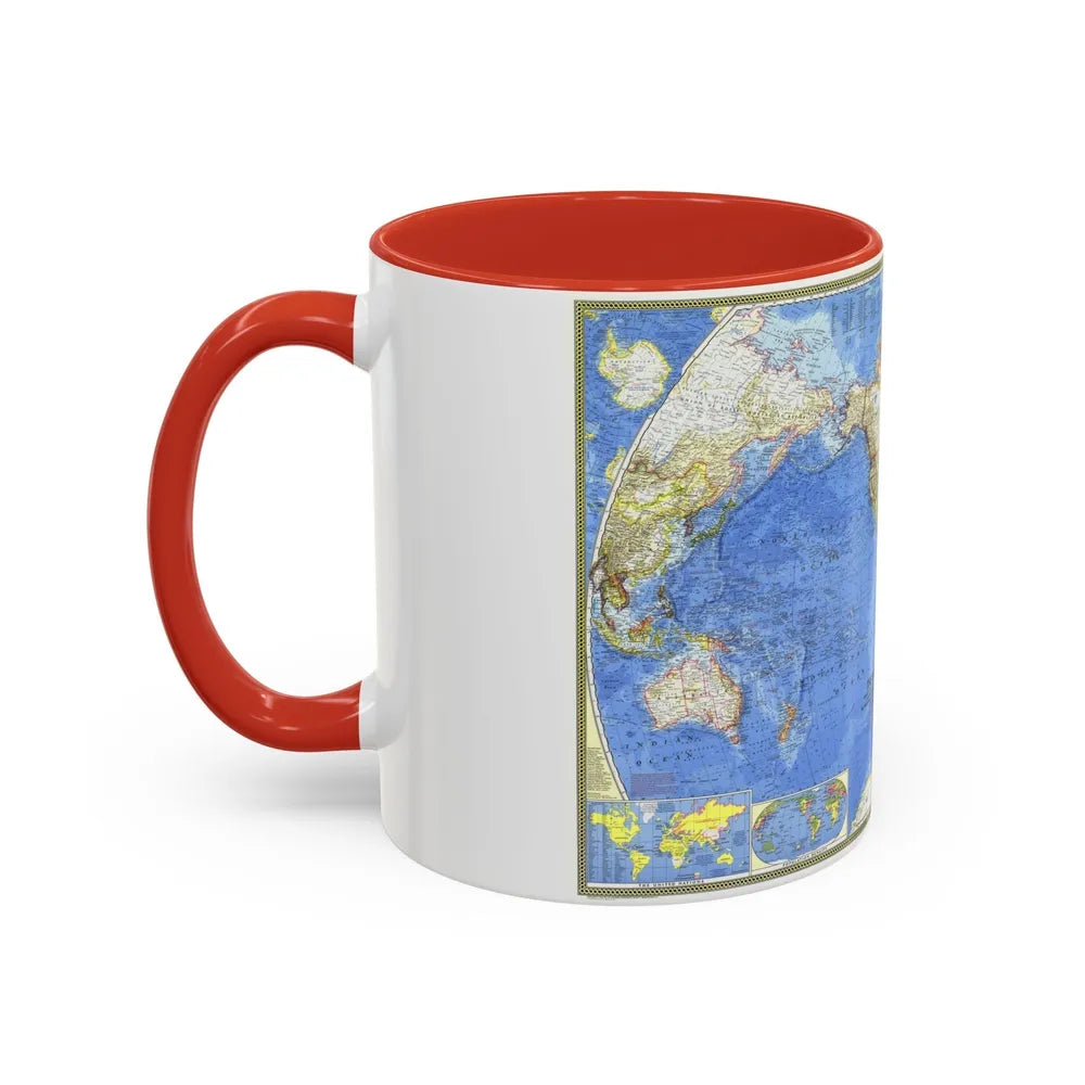 World Map (1965) (Map) Accent Coffee Mug-Go Mug Yourself