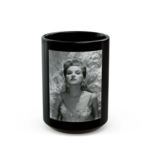 Debra Paget #666 (Vintage Female Icon) Black Coffee Mug-15oz-Go Mug Yourself